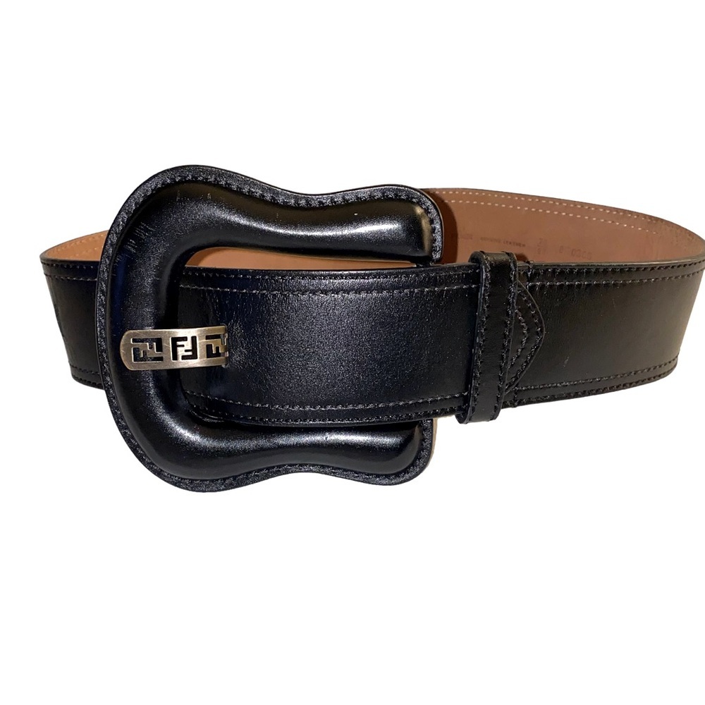 Fendi Zucca Wide Leather Belt